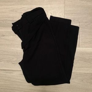 Express Black High Waisted Belted Linen Ankle Pant, Size 6R